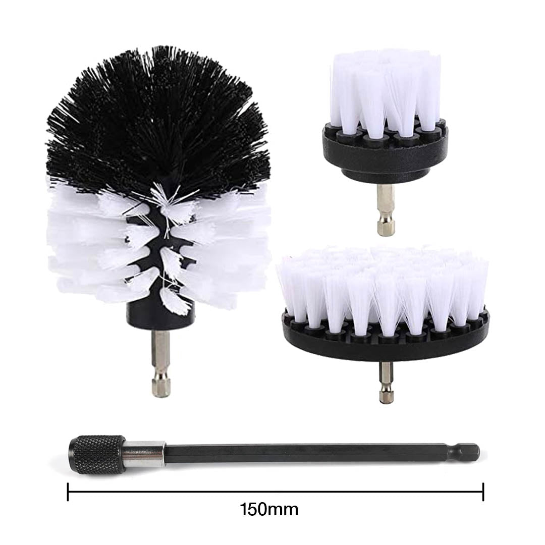 Drill brush 3-pack + 150mm extension rod (SOFT)